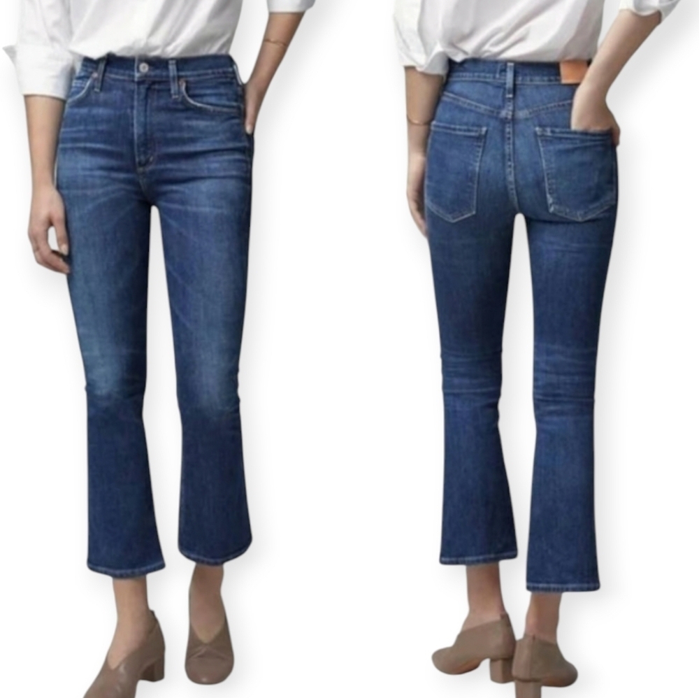 Citizens Of Humanity Anthropologie Demy Cropped Flare Jeans Premium Vintage 24